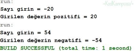 Java sayıyı pozitif negatif dönüştürme