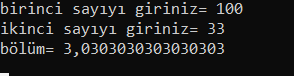 C# bölme işlemleri