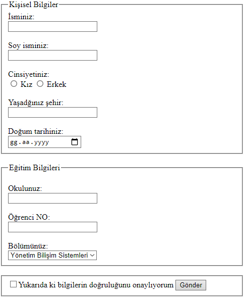 HTML Form Etiketi