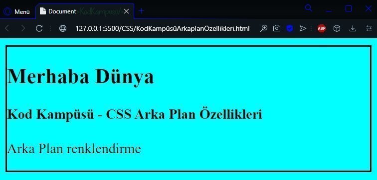 CSS Arka Plan Özellikleri