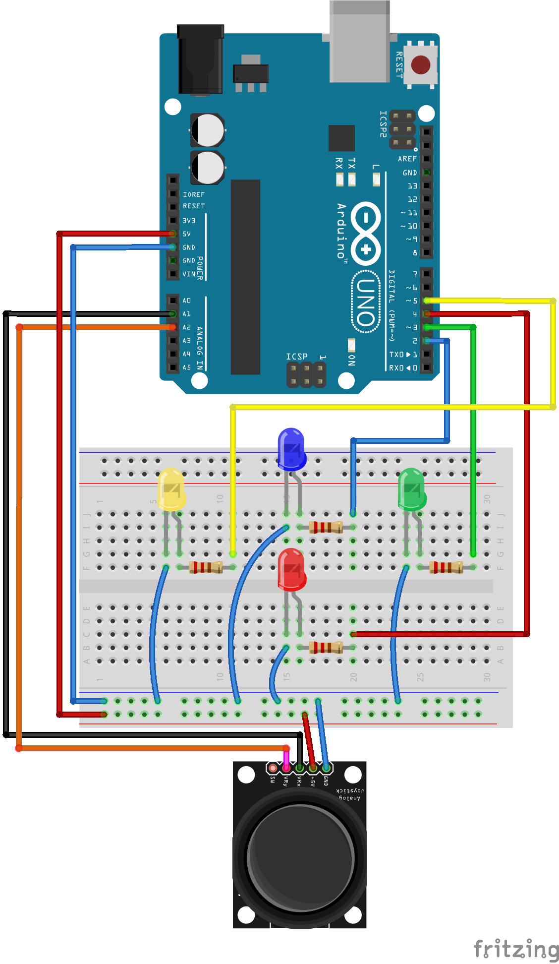 Arduino Joystick ile LED Kontrolü